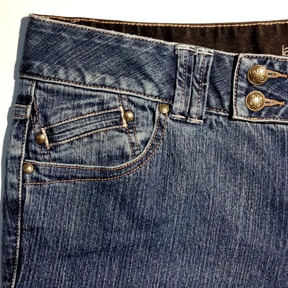Lane Bryant Capri Denim  sz 16 Jeans  Stretch waist  Tummy Panel  2 button waist - Picture 4 of 11